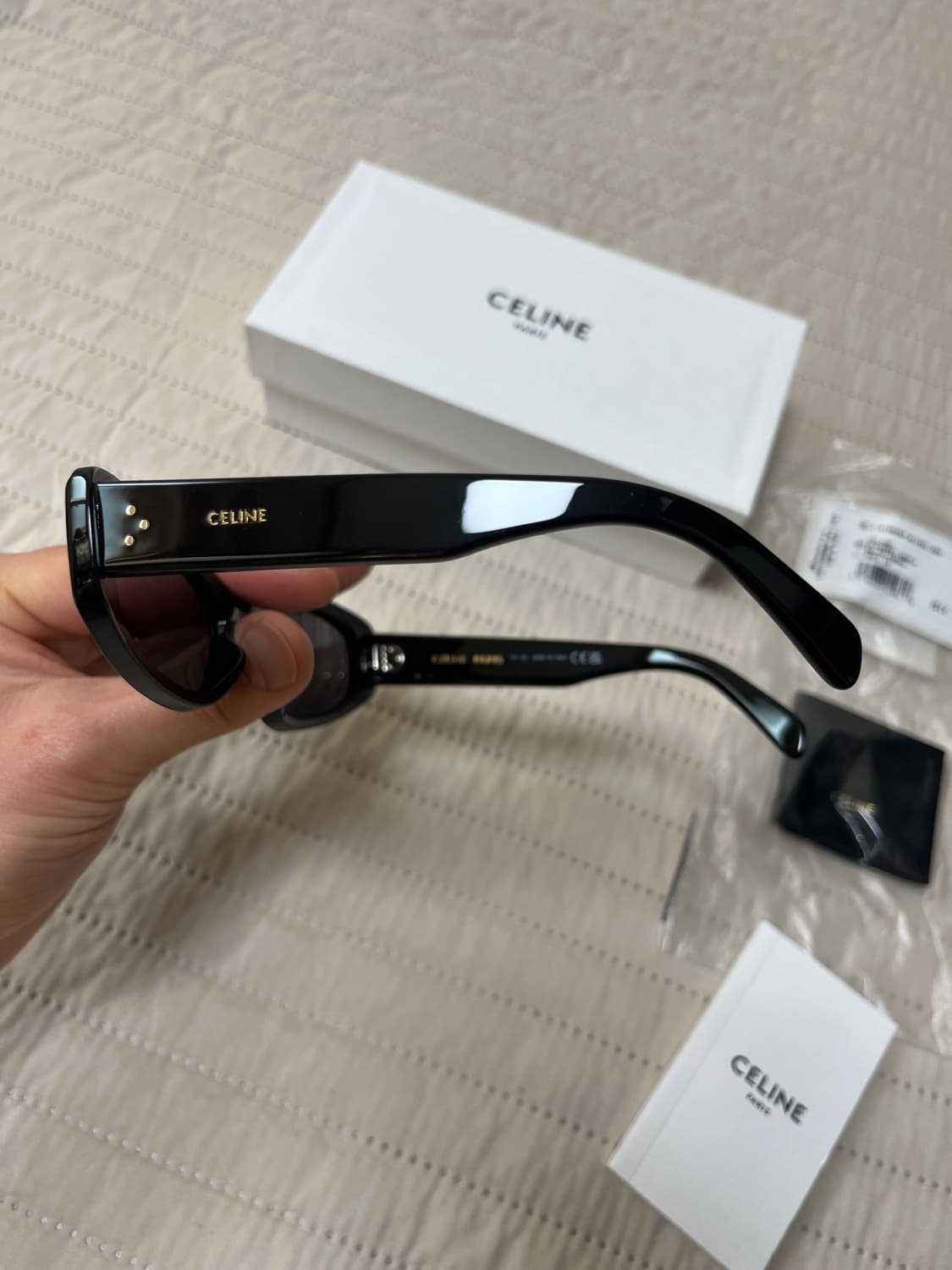 셀린 렉탱귤러 캣 아이 선글라스 블랙 상품이미지5