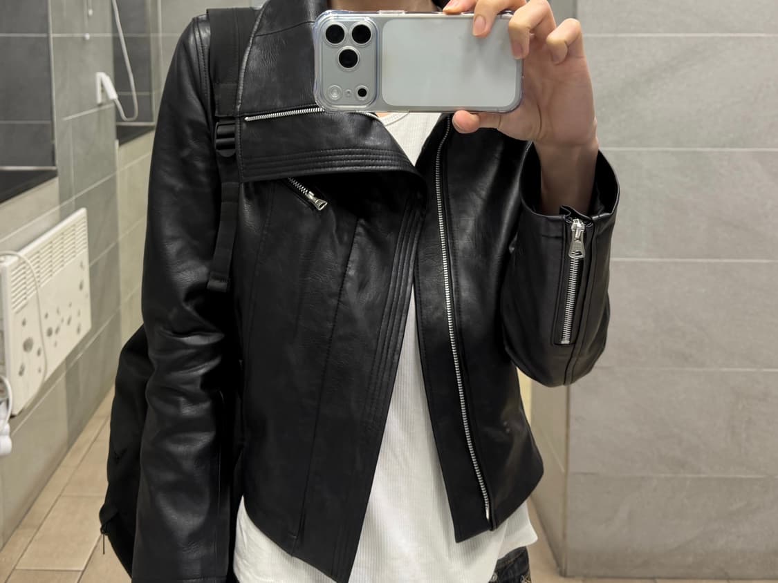 레씨토 하이넥 가죽자켓 상품이미지2