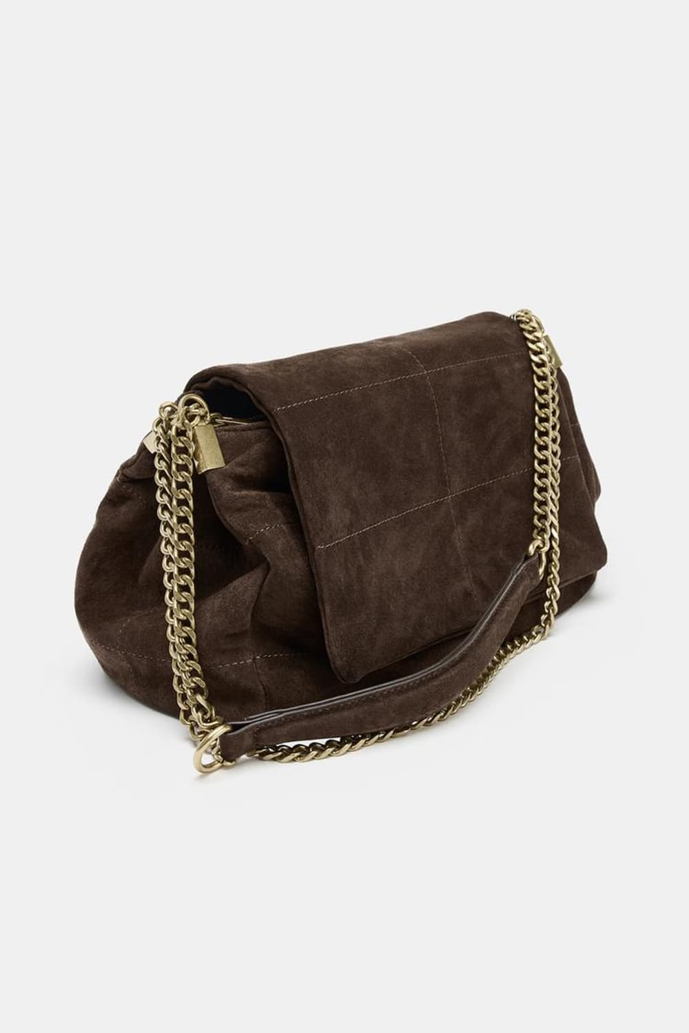 자라 리얼 스웨이드 레더 숄더백 천연가죽 초콜렛 브라운 상품이미지5