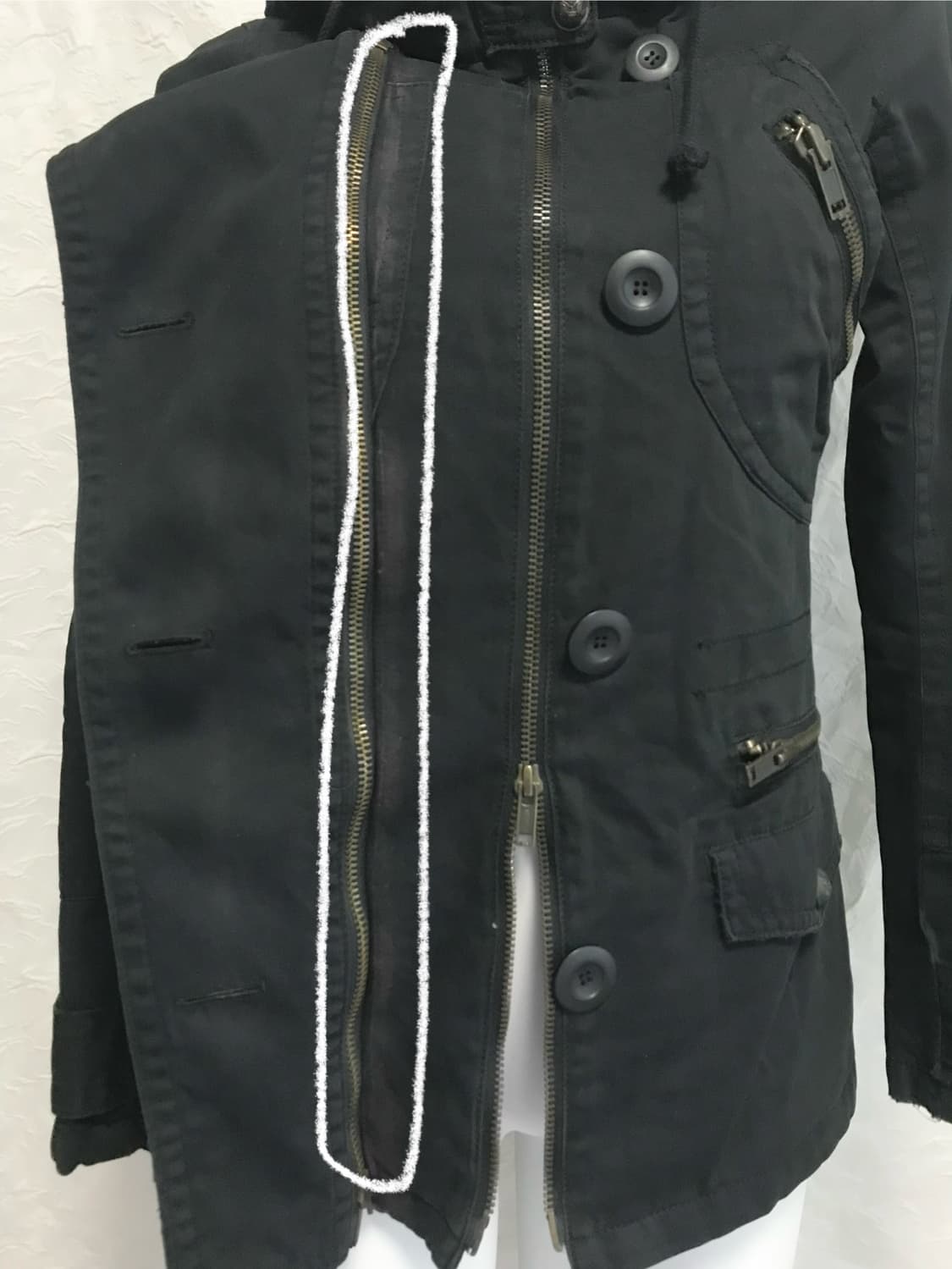 빈티지 y2k 펑크 지퍼 디테일 하이넥 후드 점퍼 자켓 상품이미지10