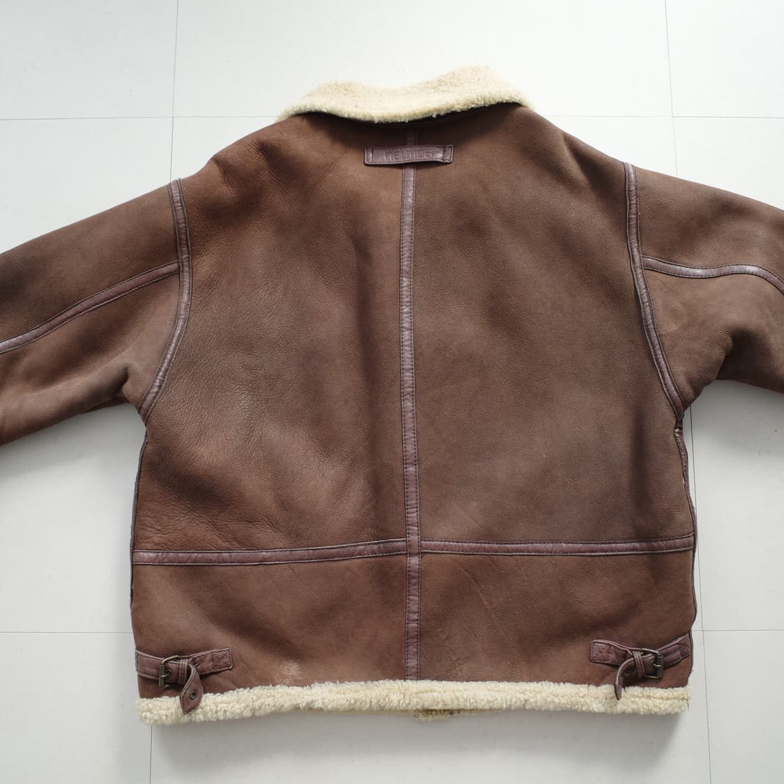 90s 노티카 리얼 양털 스웨이드 가죽 무스탕 무톤 B3 플라이트 자켓 상품이미지8