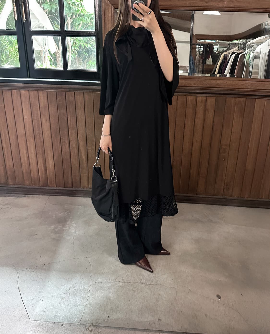 TOGA PULLA draped satin mesh dress 상품이미지1
