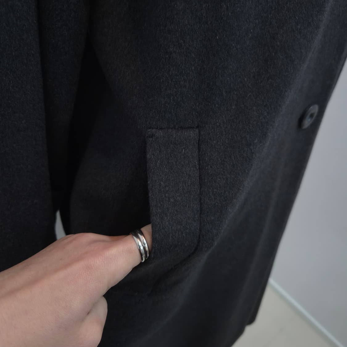 캐시미어 차콜 라글란 롱코트 상품이미지8