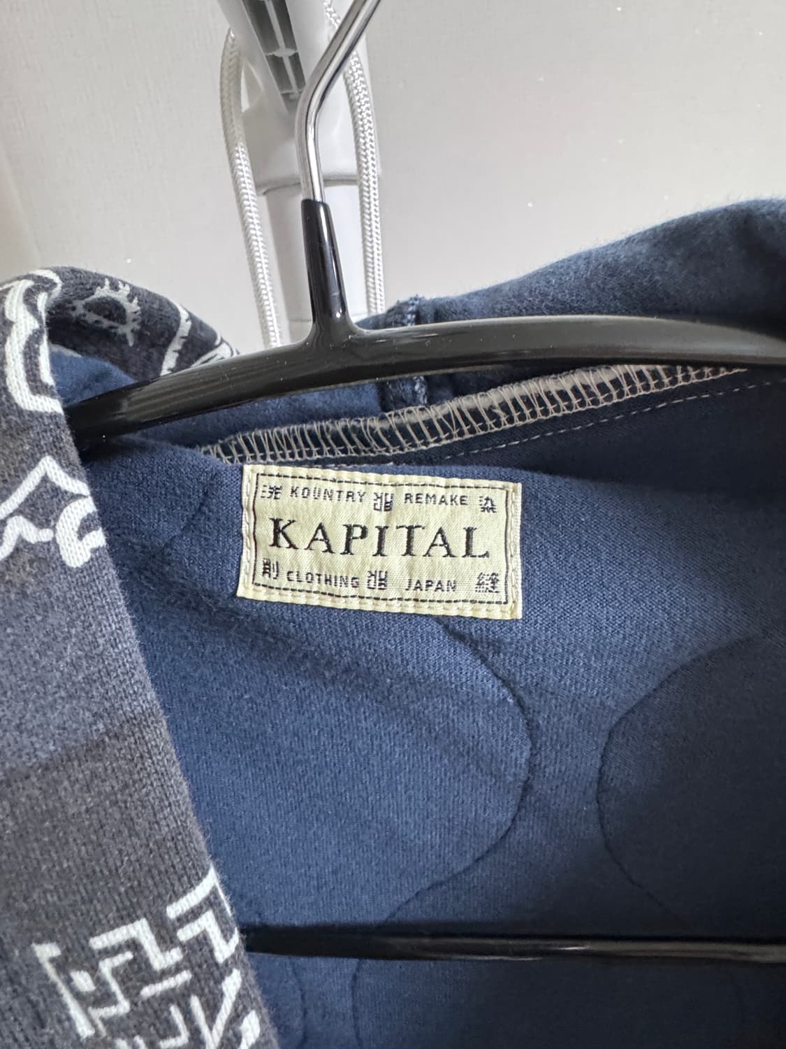 캐피탈 플리스 반다나 비부악 후드 블루종 블랙 상품이미지4