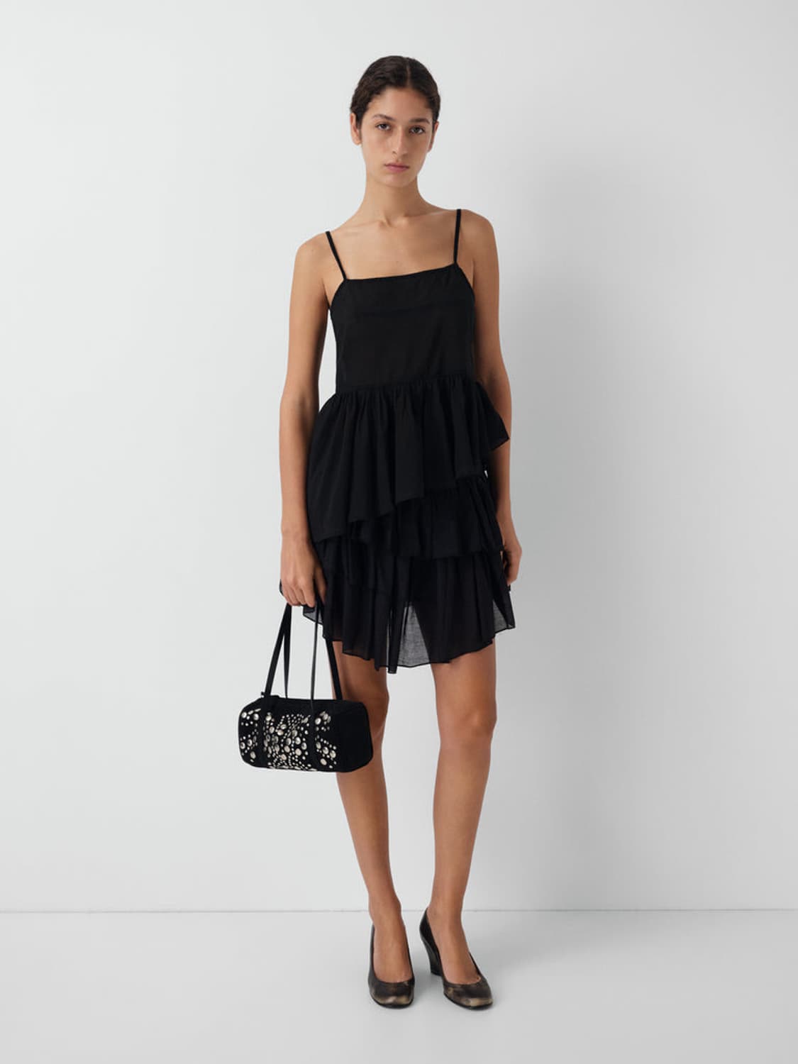 [S]기마구아스 Joan 프릴 탑/블랙 상품이미지4