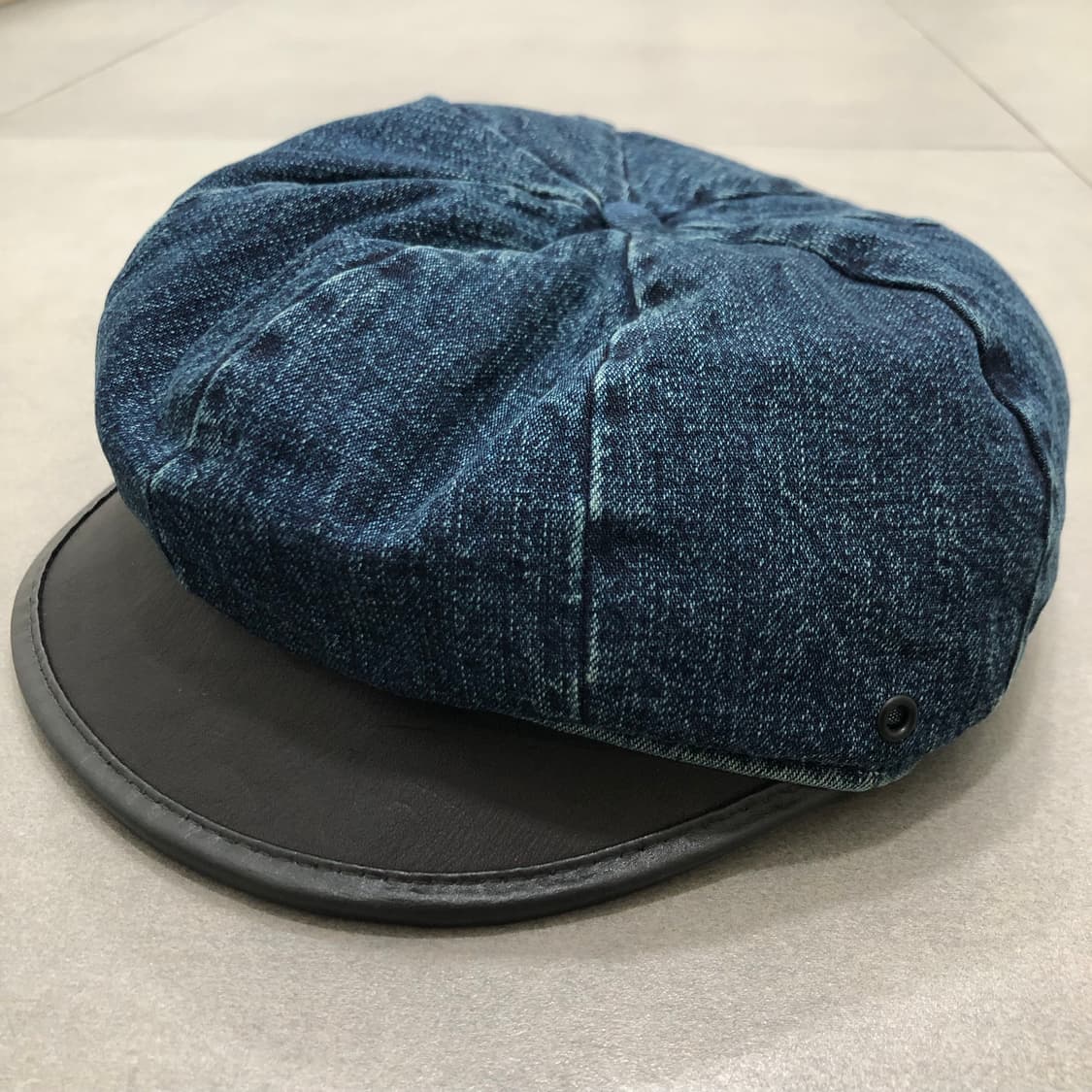 rrl 더블알엘 인디고 데님 레더 가죽 모자 뉴스보이캡 L 상품이미지2