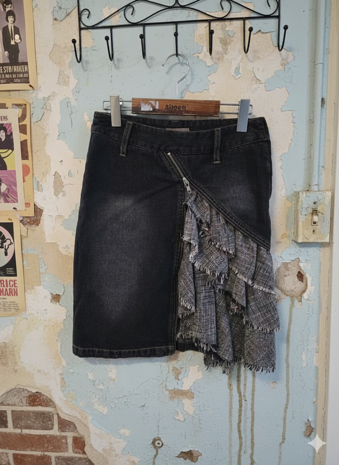 BIEMME COLLEZIONE 데님 미니스커트 블랙 S 상품이미지1