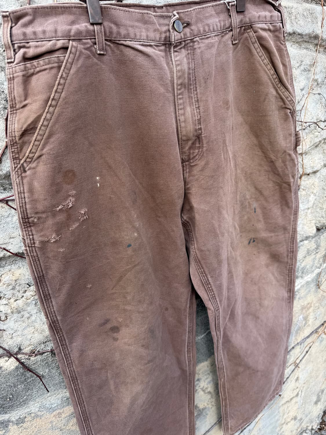 00s 칼하트 빈티지 b11 cht 페이딩 싱글니 워크 팬츠 상품이미지5