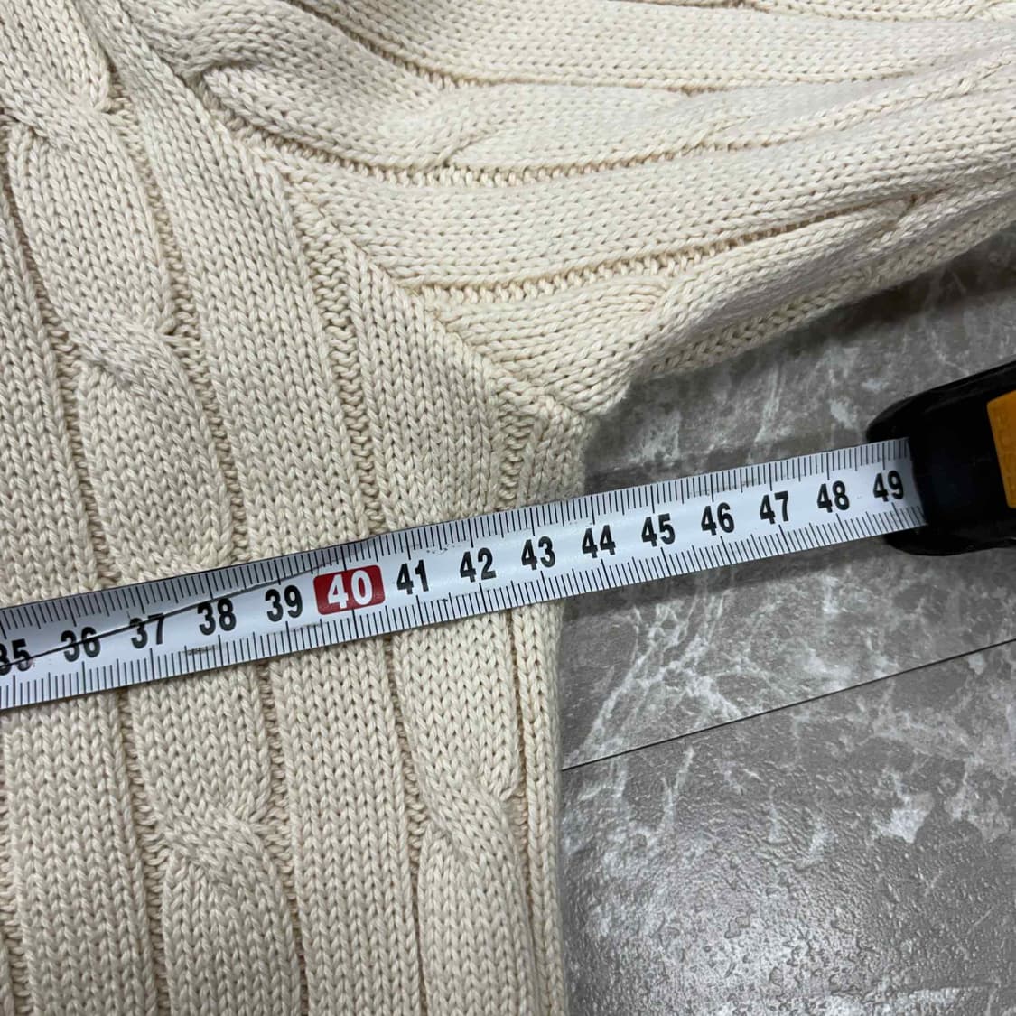 *최신형 폴로 랄프로렌 큐알택 아이보리 핀터깔 케이블 크루넥 걸즈 니트( 상품이미지6