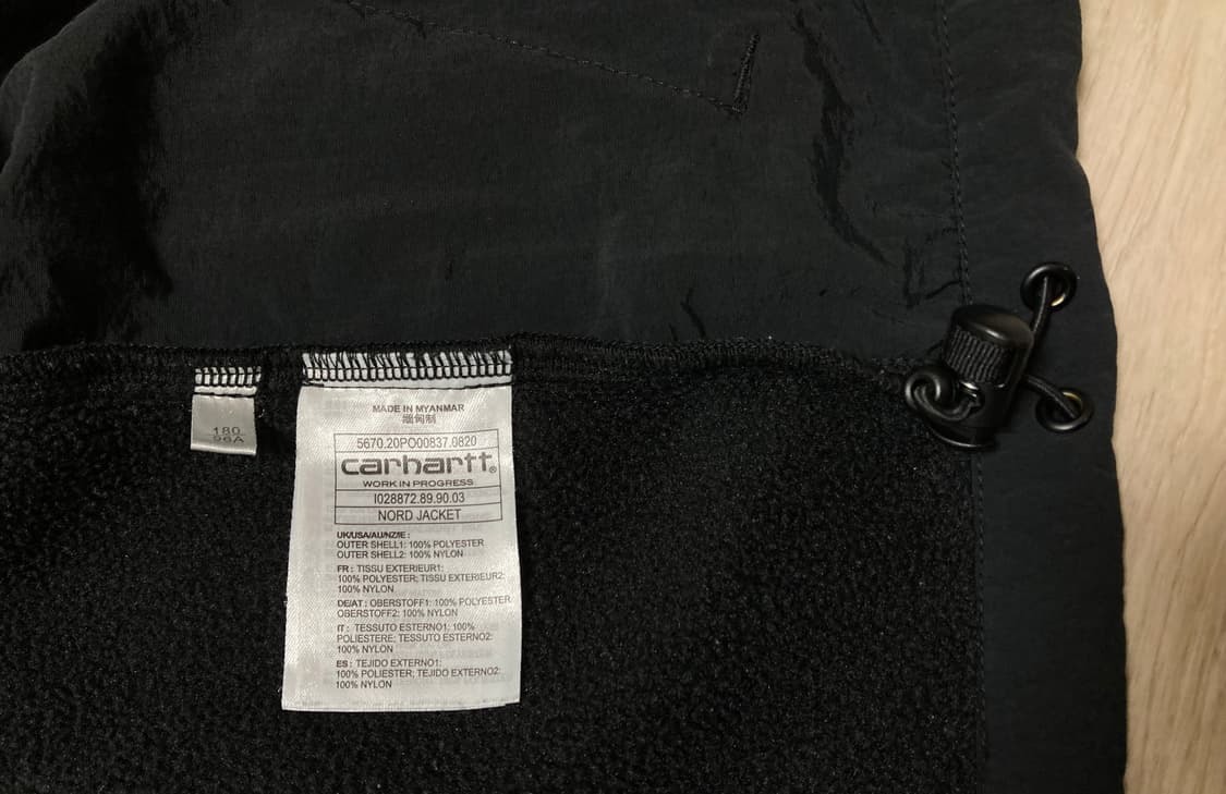 칼하트 WIP 플리스 집업 자켓 L(105) 판매 상품이미지7