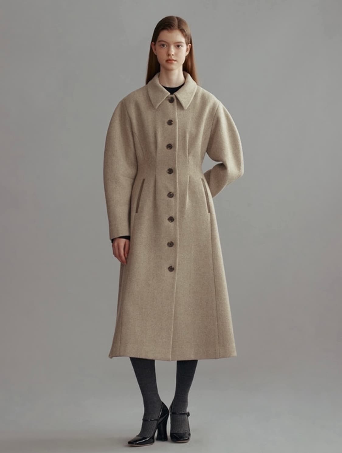 택O) 앤유 엔젤 코트 다크 베이지 상품이미지1