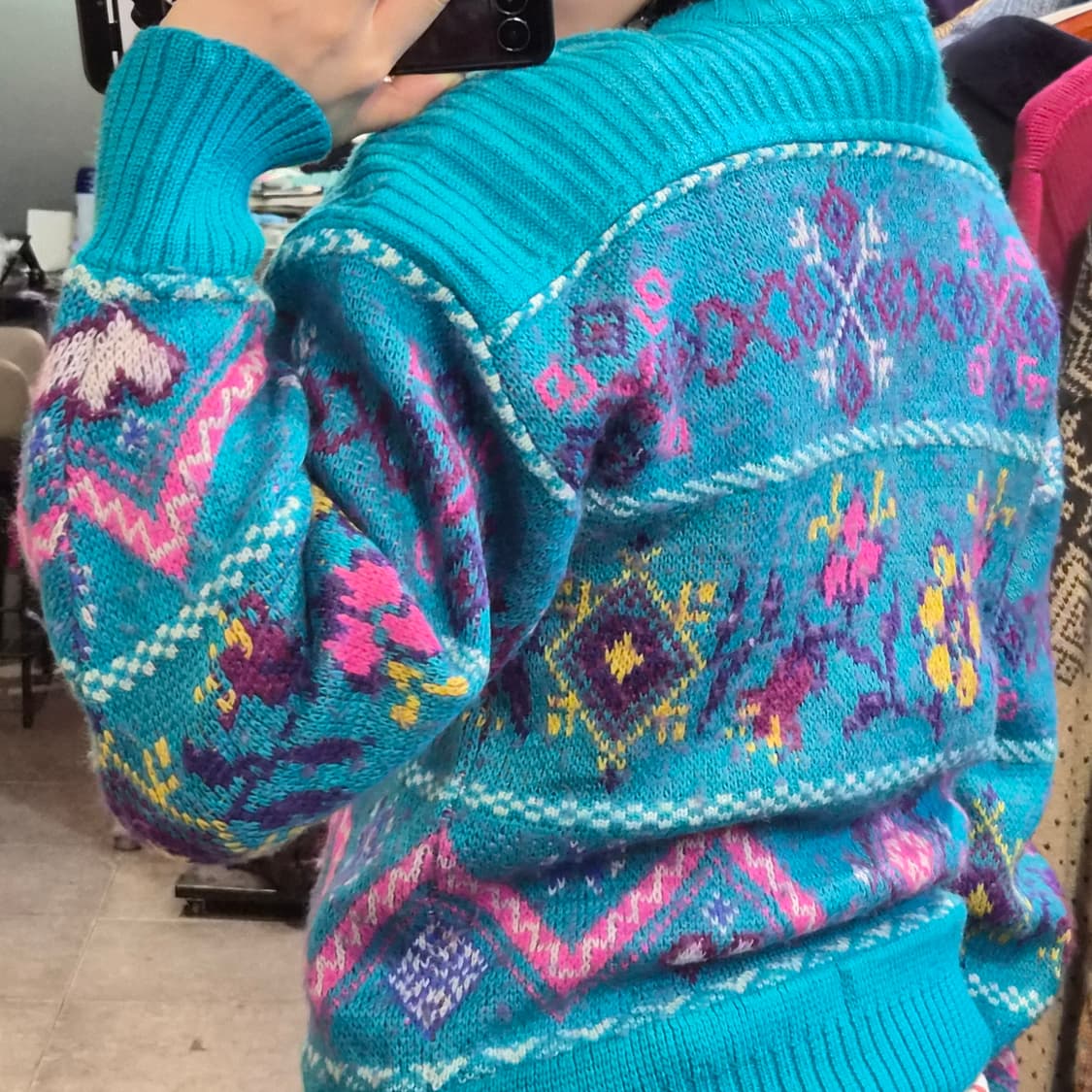 [NO.9] 포인트 배색 빈티지 니트 상품이미지4