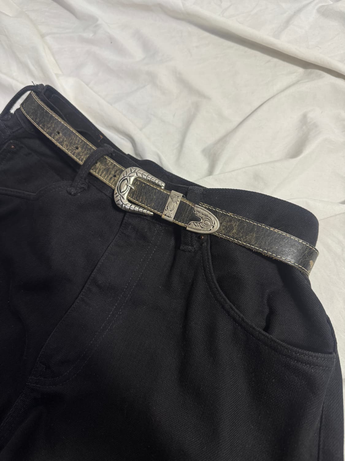 빈티지 웨스턴 레더 벨트 상품이미지1