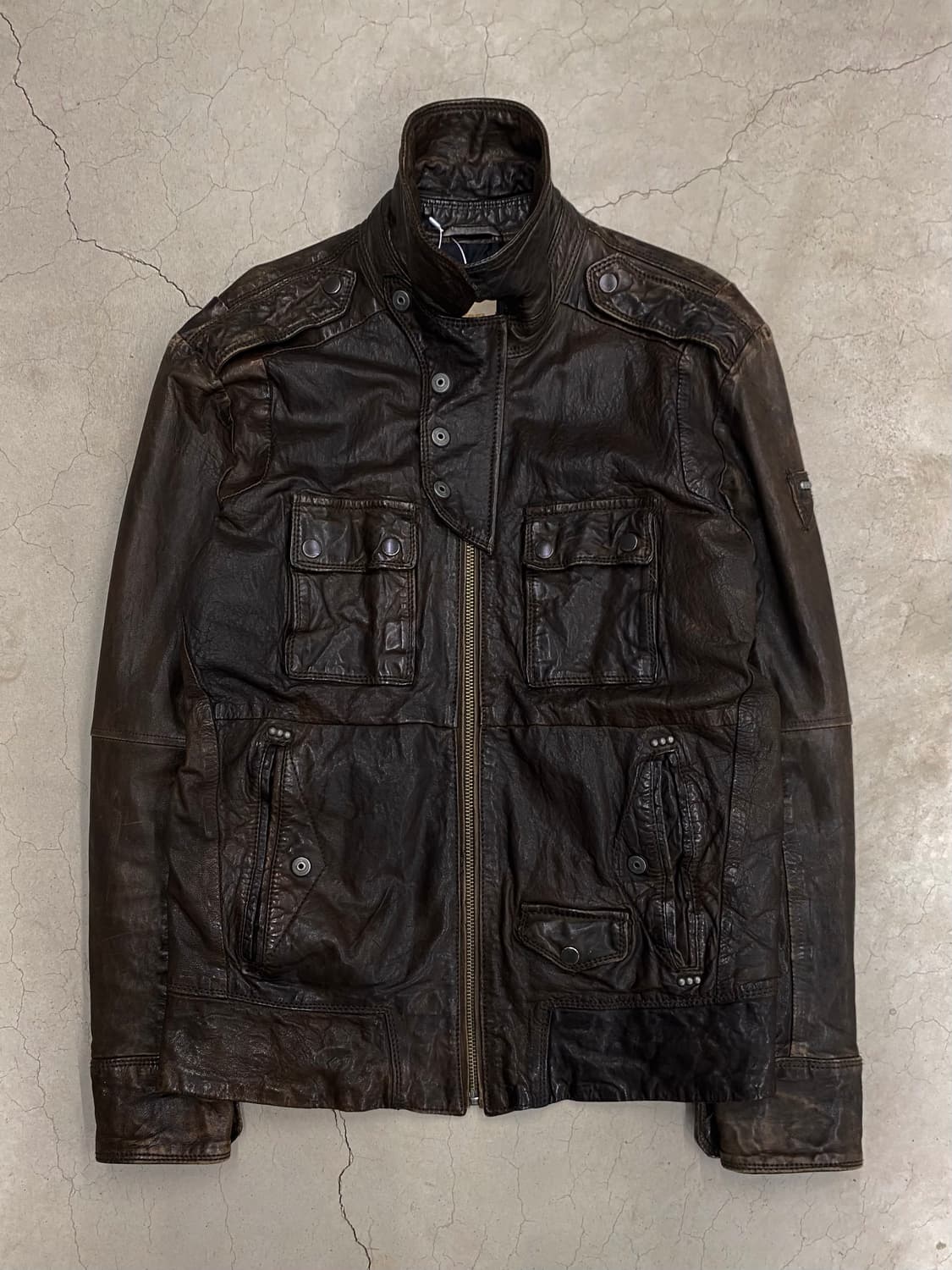 디젤 디어헌터 쉽스킨 레더 자켓 상품이미지1