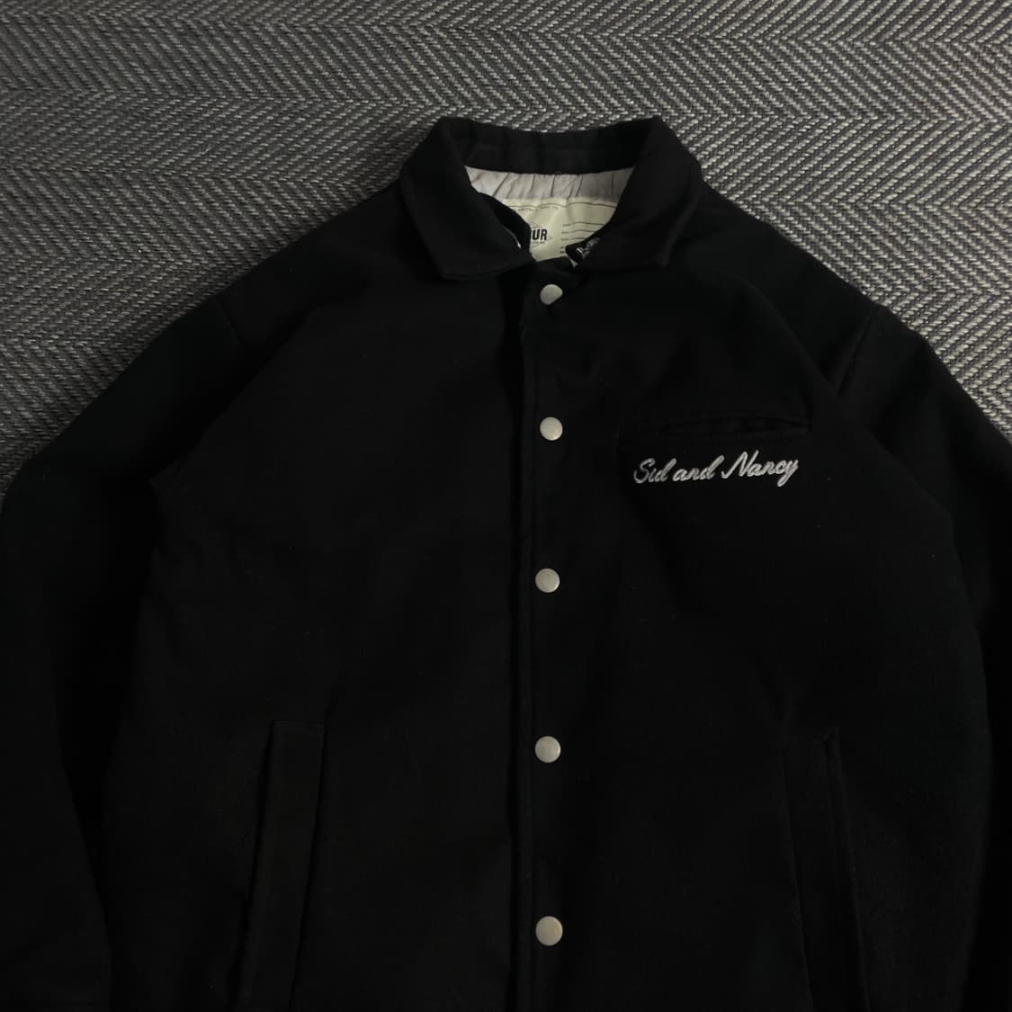 WVUR 스몰로고 빈티지 블랙 누빔 바시티 자켓y 3926 상품이미지5