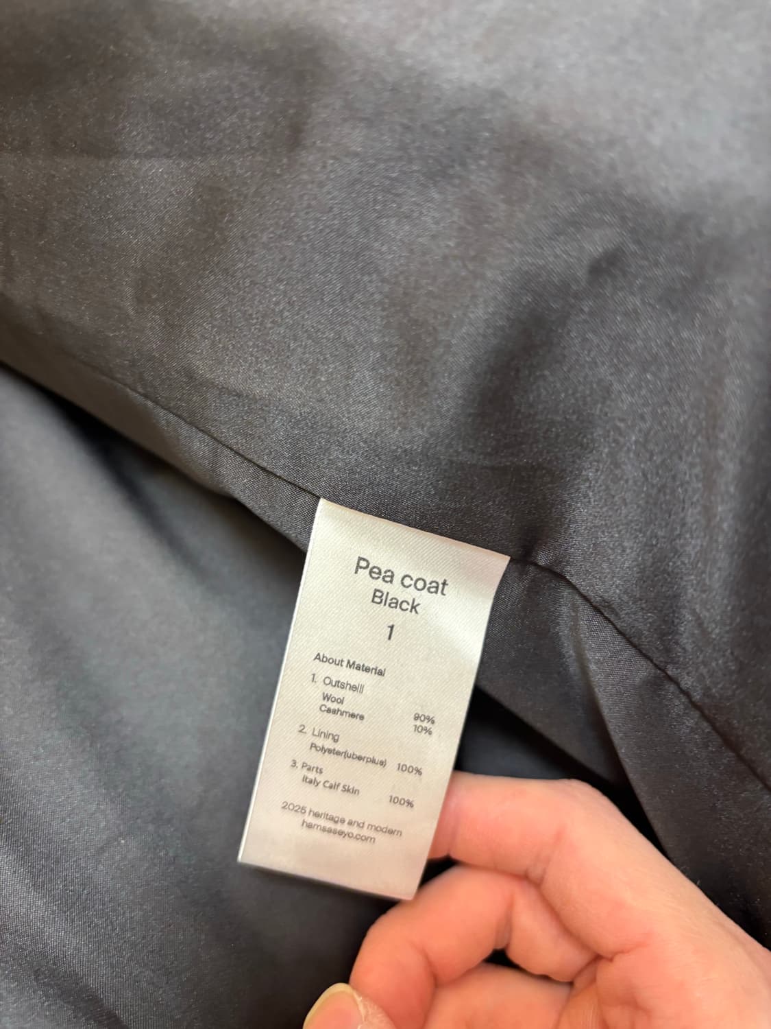 H.a.m 함 ham 블랙 피코트 1사이즈 상품이미지3