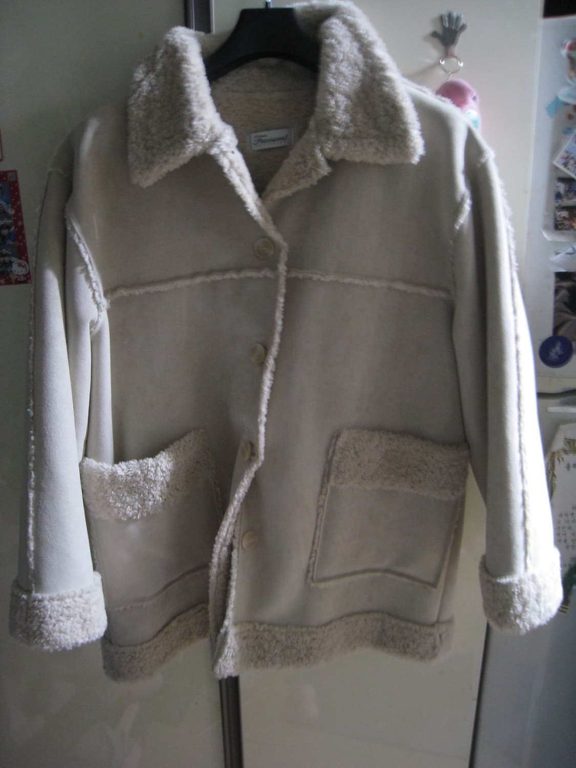 애프터먼데이 화이트 롱무스탕 상품이미지1