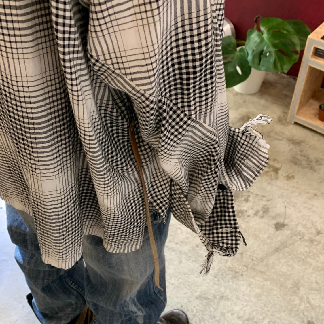 SUNSEA (선씨) 데미지 체크 셔츠 상품이미지8