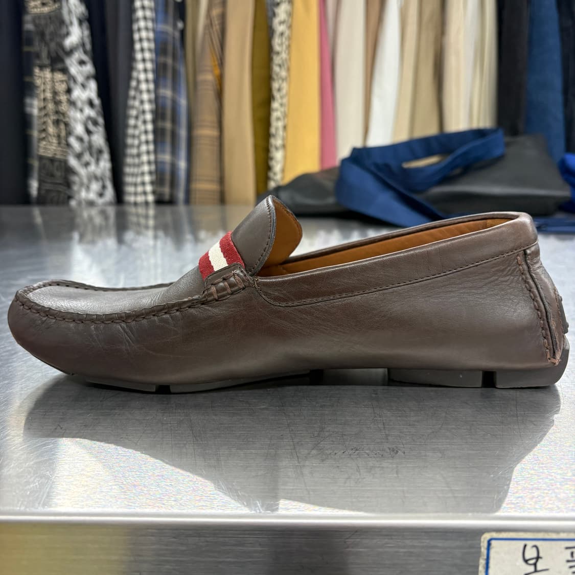 Bally 발리 브라운 가죽 로퍼 슈즈 255mm 상품이미지3