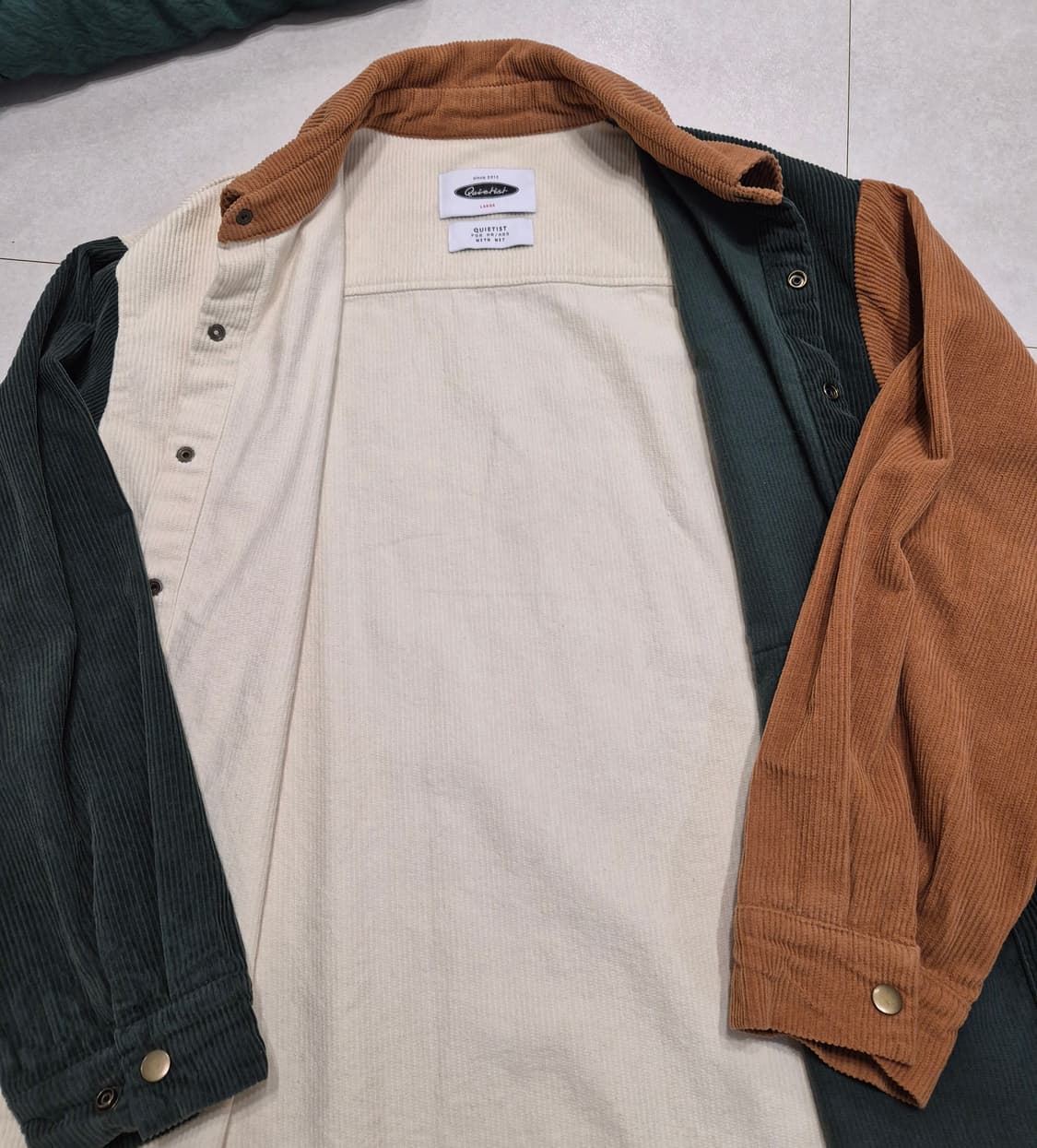 콰이어티스트(QUIETIST) 코듀로이 컬러 블록 셔츠 자켓 (L) 상품이미지8