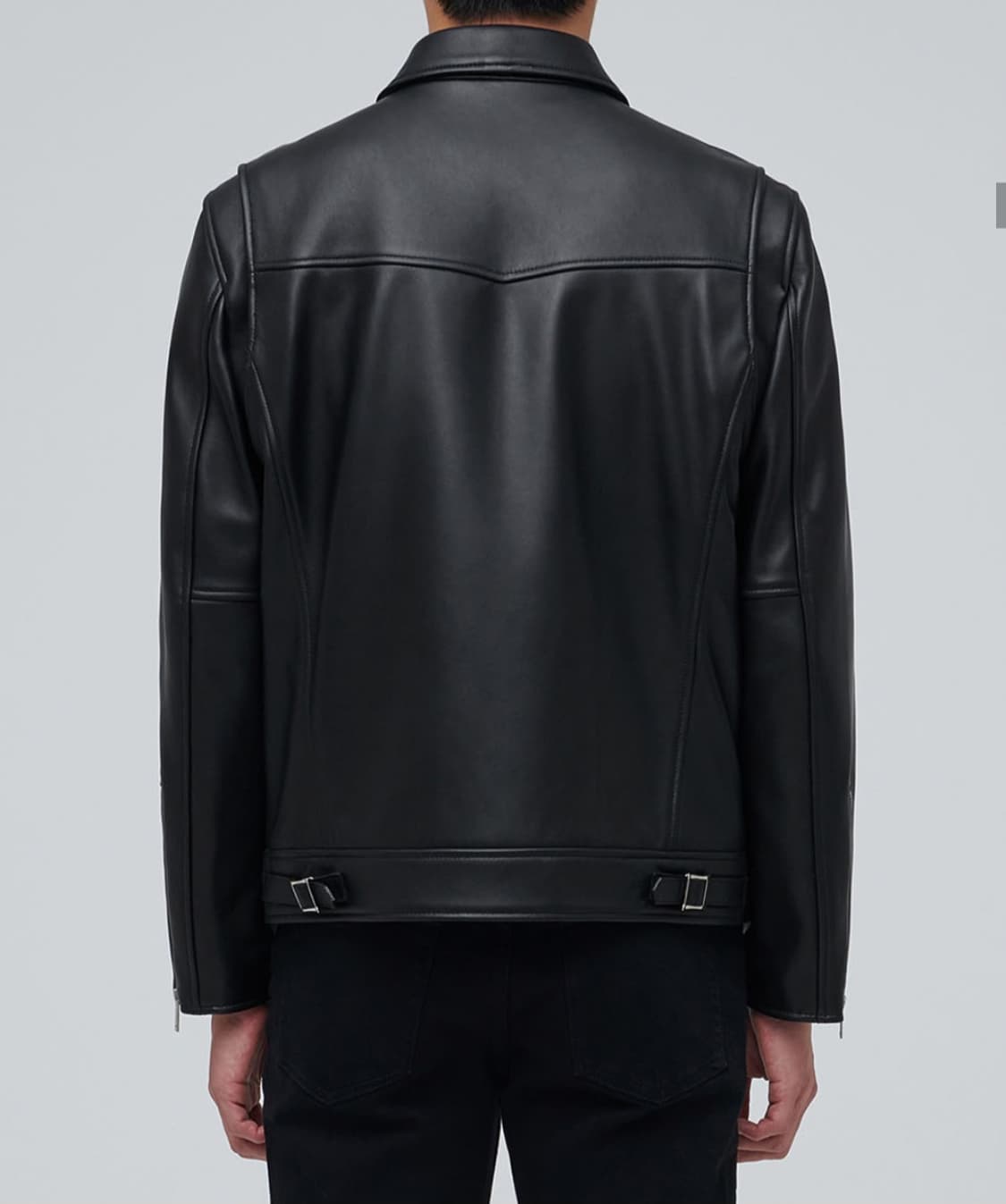무신사스탠다드 램스킨 싱글 라이더자켓 블랙 M 상품이미지2