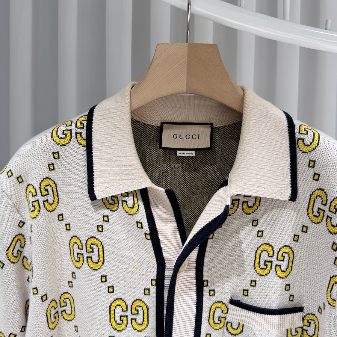 (S/L) / 구찌 GG 로고 코튼 볼링 반팔 셔츠 자켓 상품이미지4