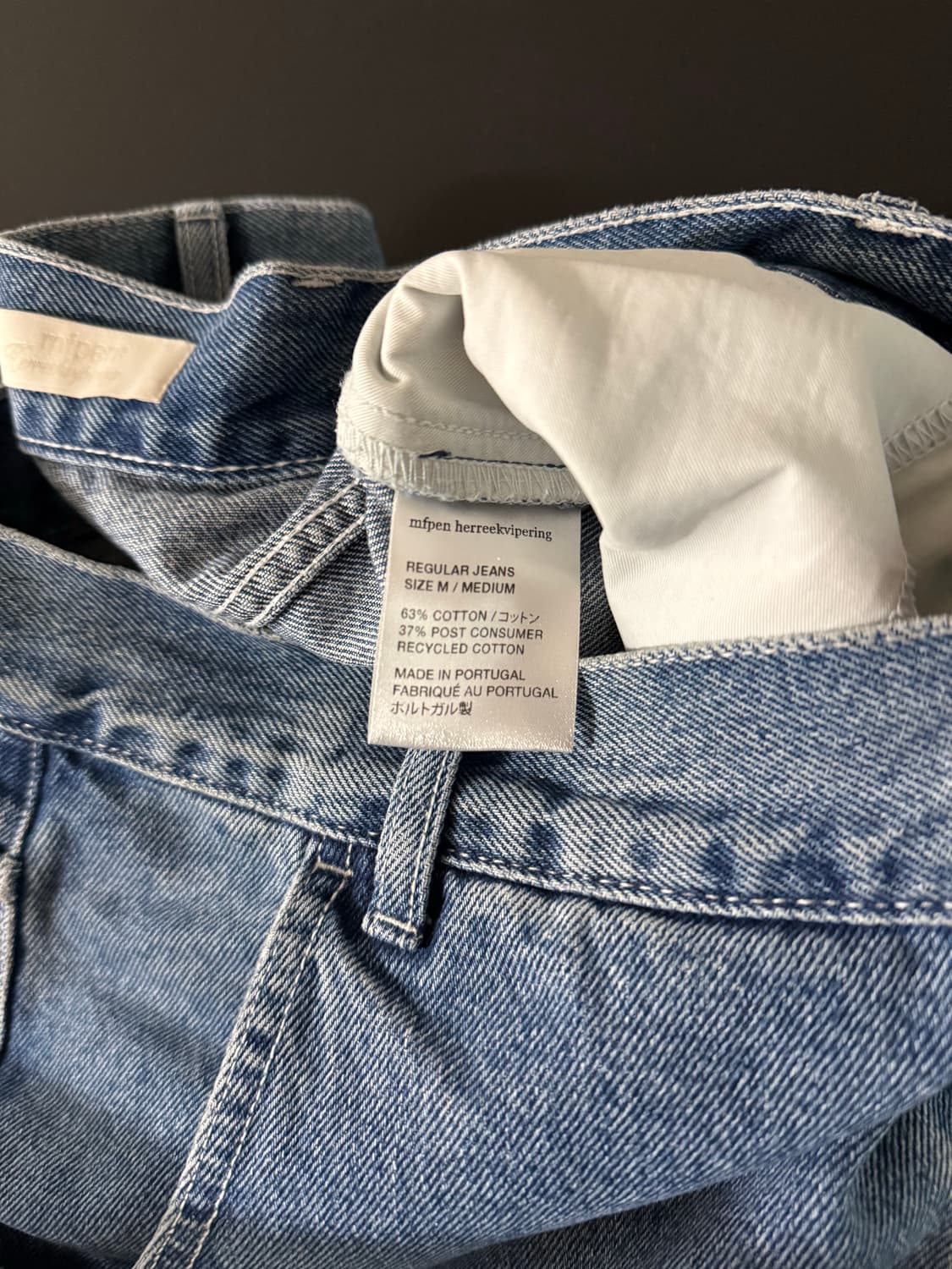 mfpen 레귤러진 워시드블루 M사이즈 상품이미지5