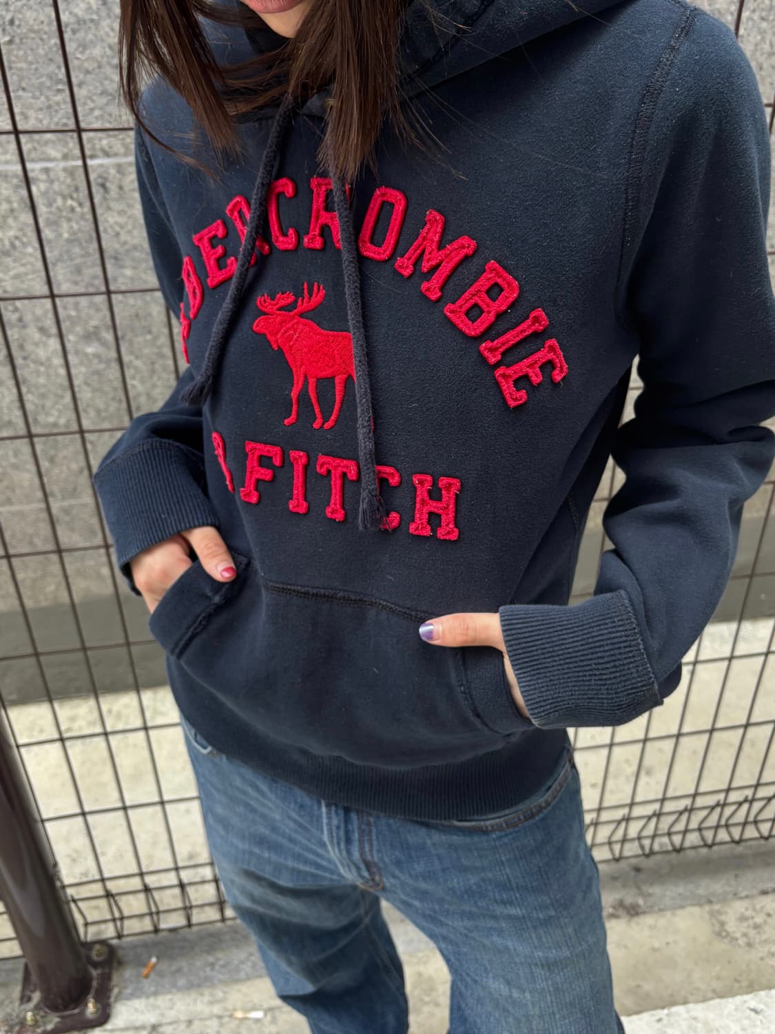 아베크롬비 네이비 후드티 상품이미지4