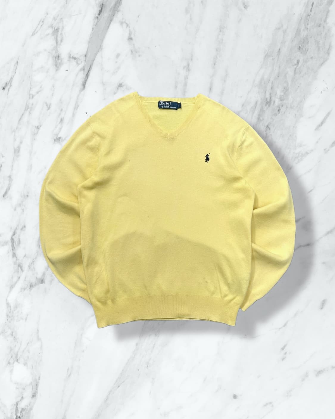 폴로 랄프로렌 옐로우 코튼 브이넥 니트 상품이미지1