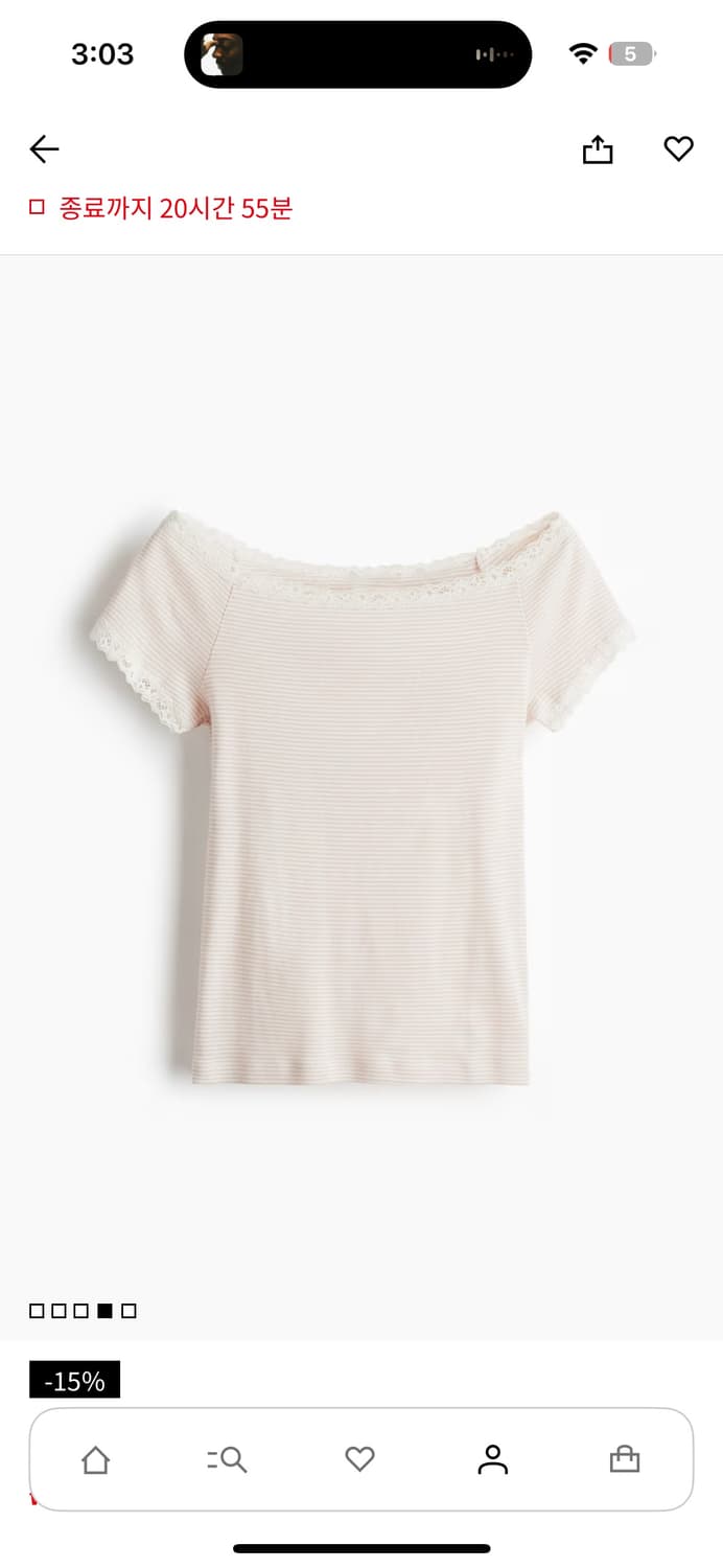 H&M 오프숄더 탑 티셔츠 상품이미지5