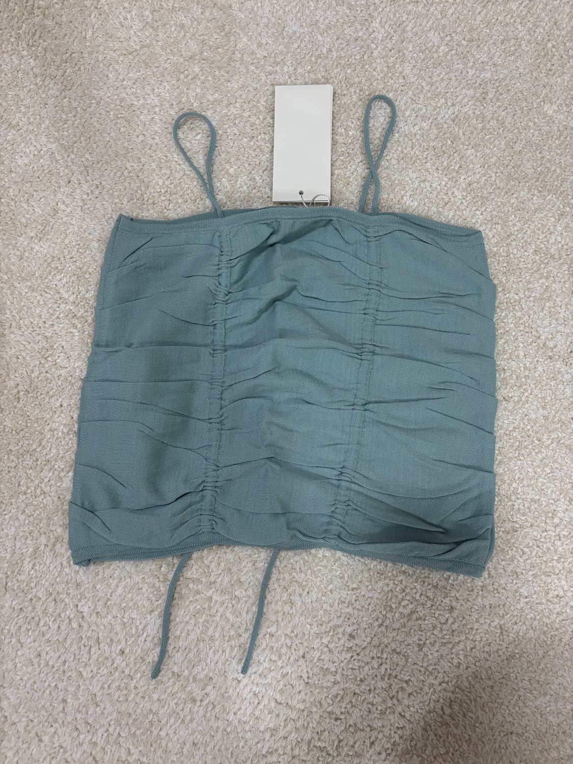 [르 LE] 셔링 뷔스티에 탑 (라이트 블루 / Free) 상품이미지3