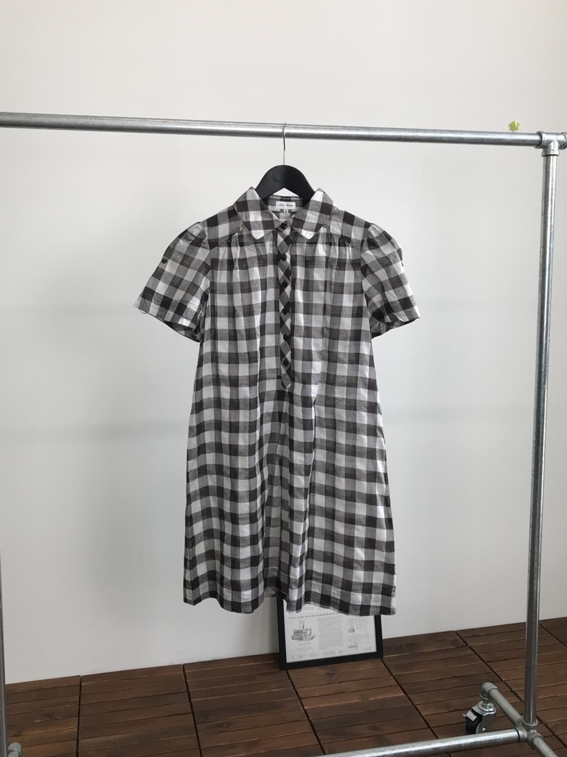 'Vert Dense' Checked Midi Onepiece 상품이미지4
