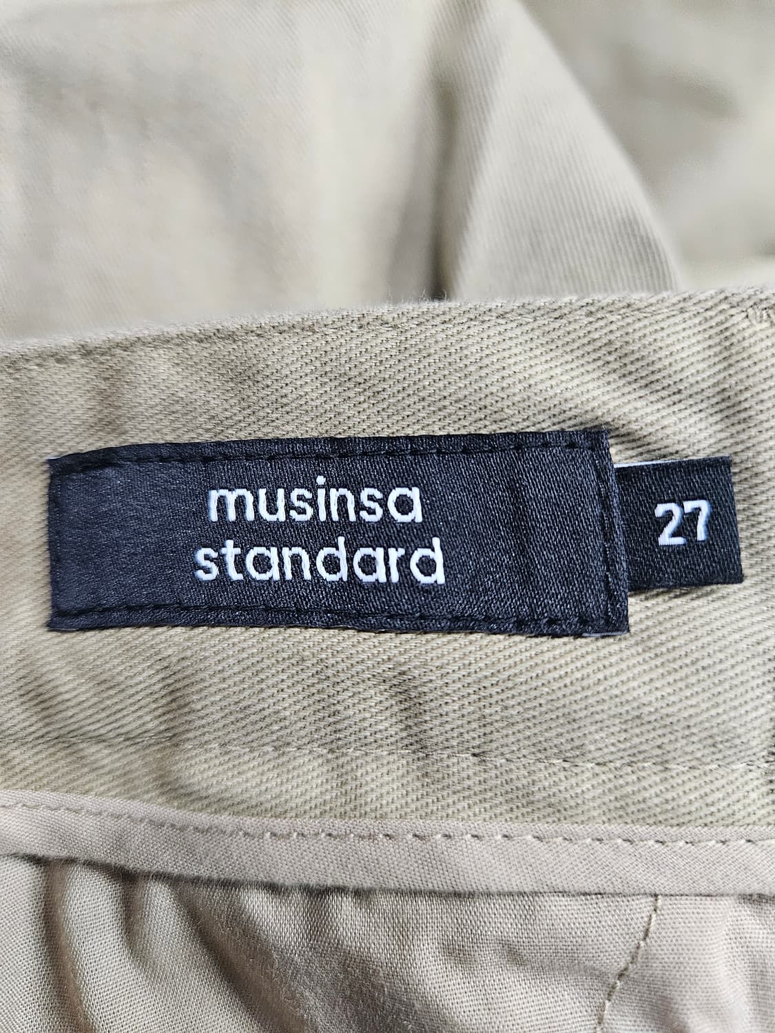 무신사 스탠다드 베이지 남성 허리 27 면팬츠  상품이미지3