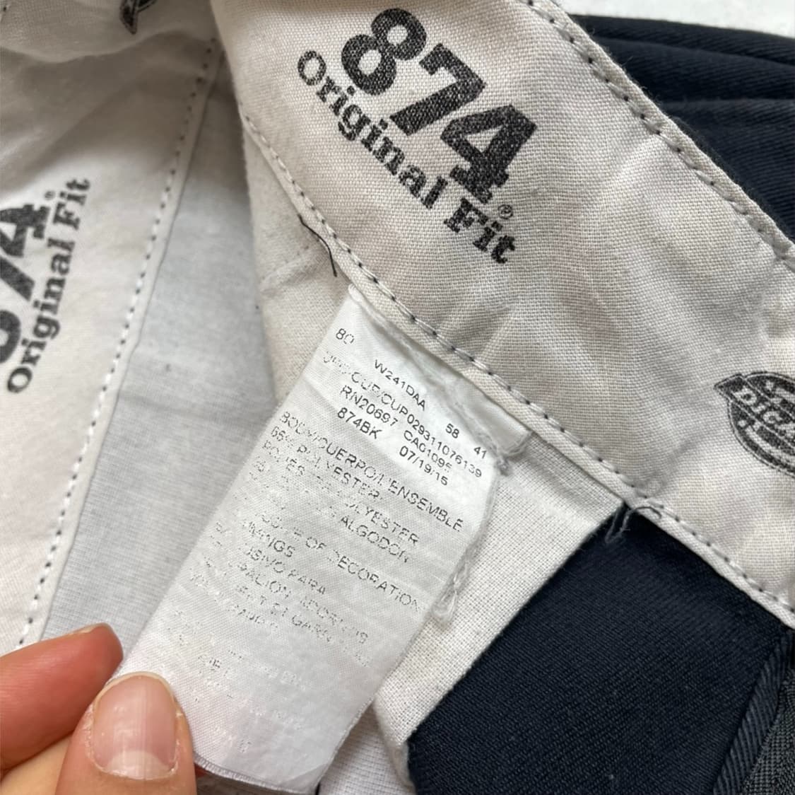 디키즈 Dickies 874 오리지널 핏 블랙 워크팬츠 상품이미지5