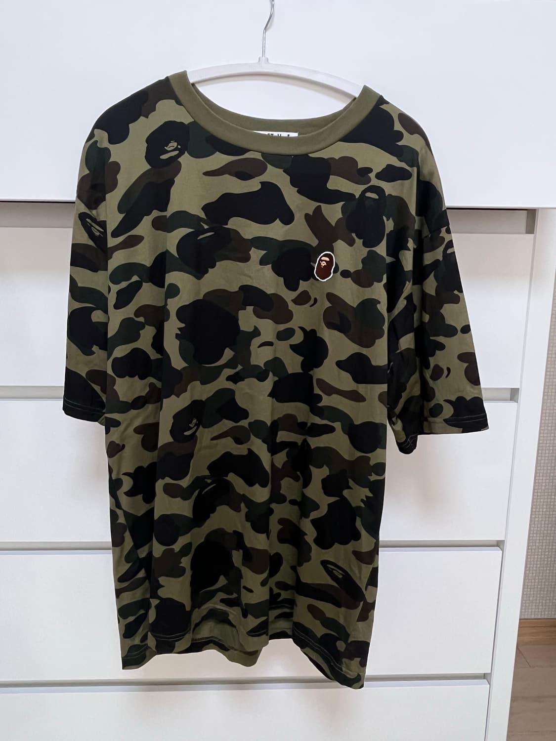 베이프 퍼스트 카모 원 포인트 티셔츠 그린 반팔 상품이미지2