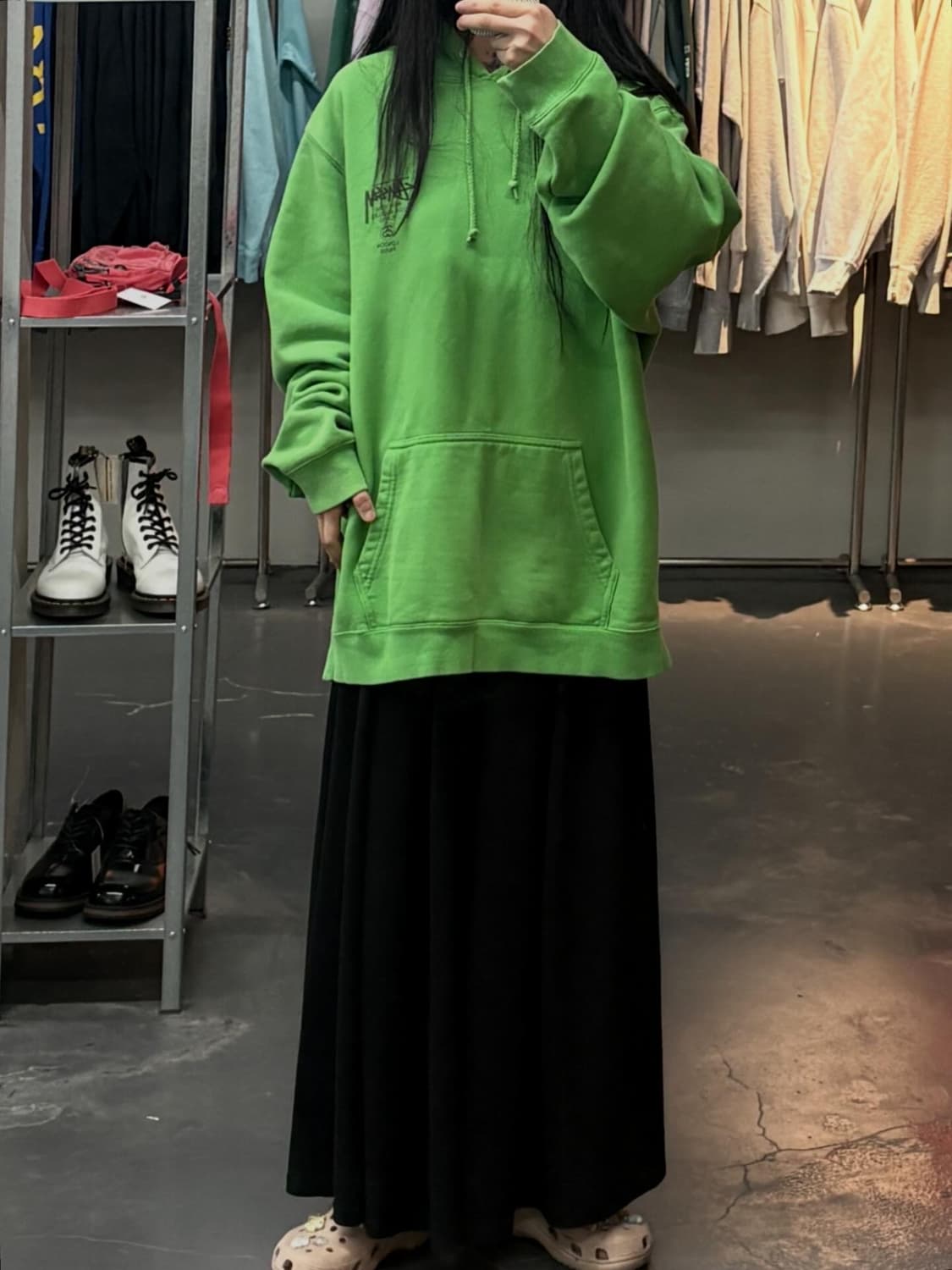 스투시 월드투어 그린 후드티 A3827 상품이미지1