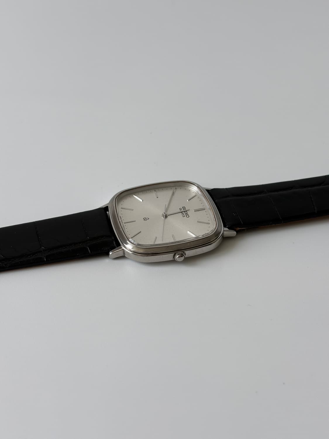 세이코 1980년대 Chariot 린넨 다이얼 실버 스퀘어 쿼츠 남성 상품이미지3