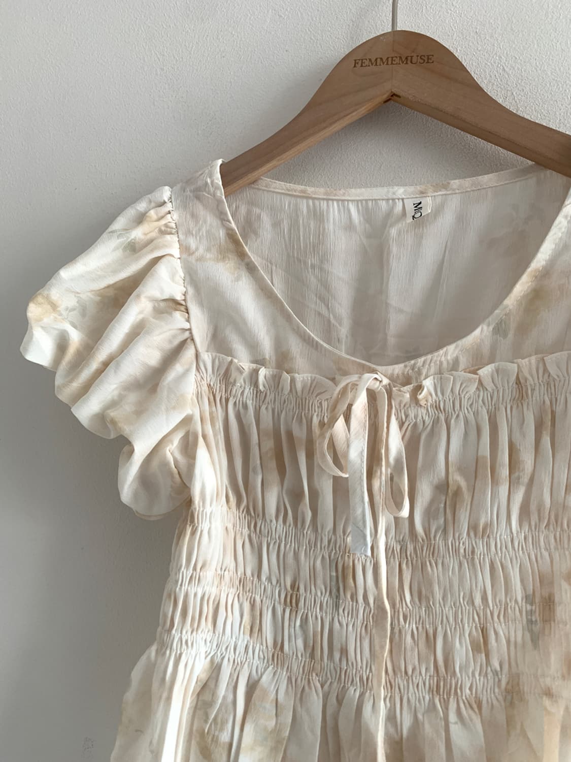 Floret shirring blouse top(yellow) 상품이미지4