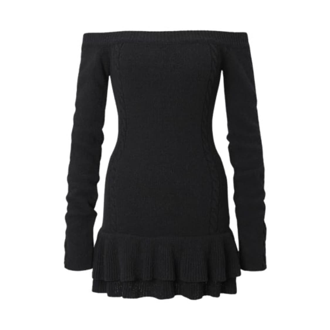 쓰리타임즈 cable off-shoulder dress black M 상품이미지2