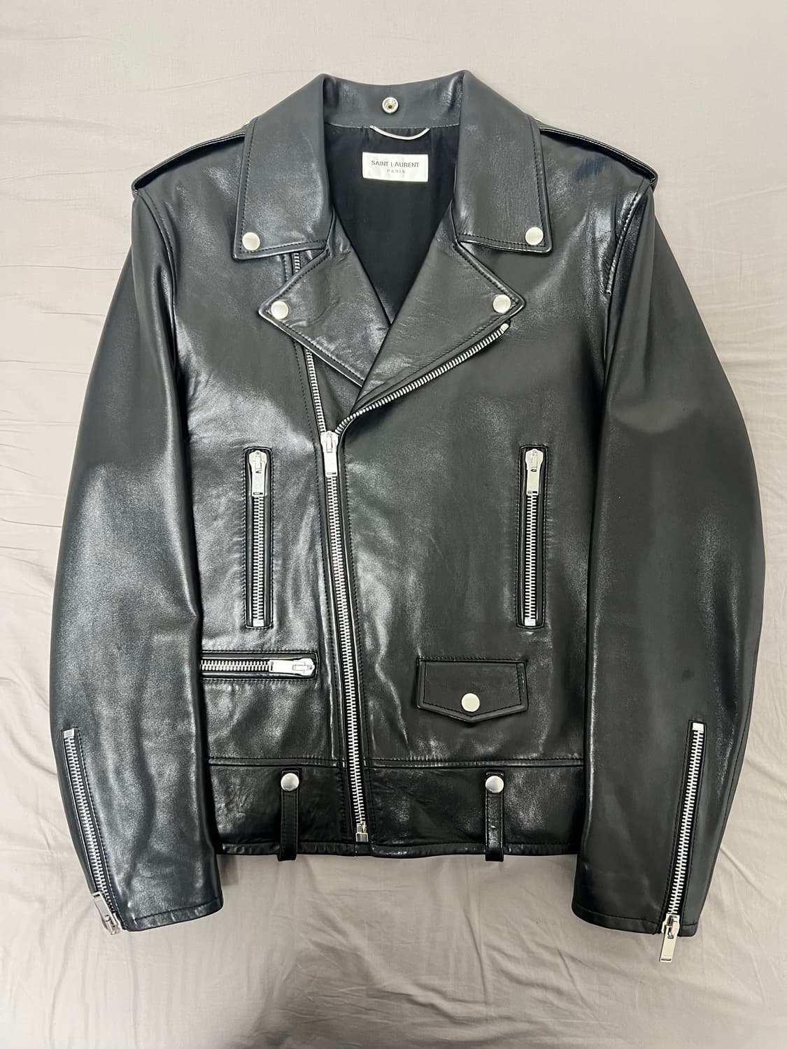 생로랑 L01 램스킨 라이더 자켓 48 상품이미지1