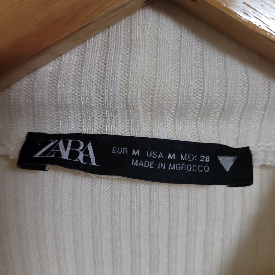 (M) ZARA 자라 반팔 퍼프 블라우스 아이보리 골지 니트 상품이미지2