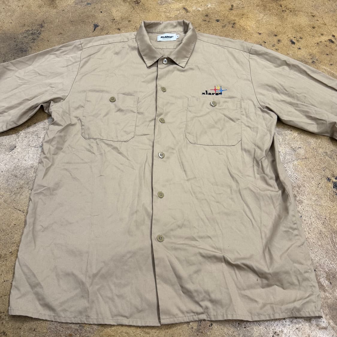 [정품/XL] XLARGE 워크 셔츠 베이지 b10 상품이미지3