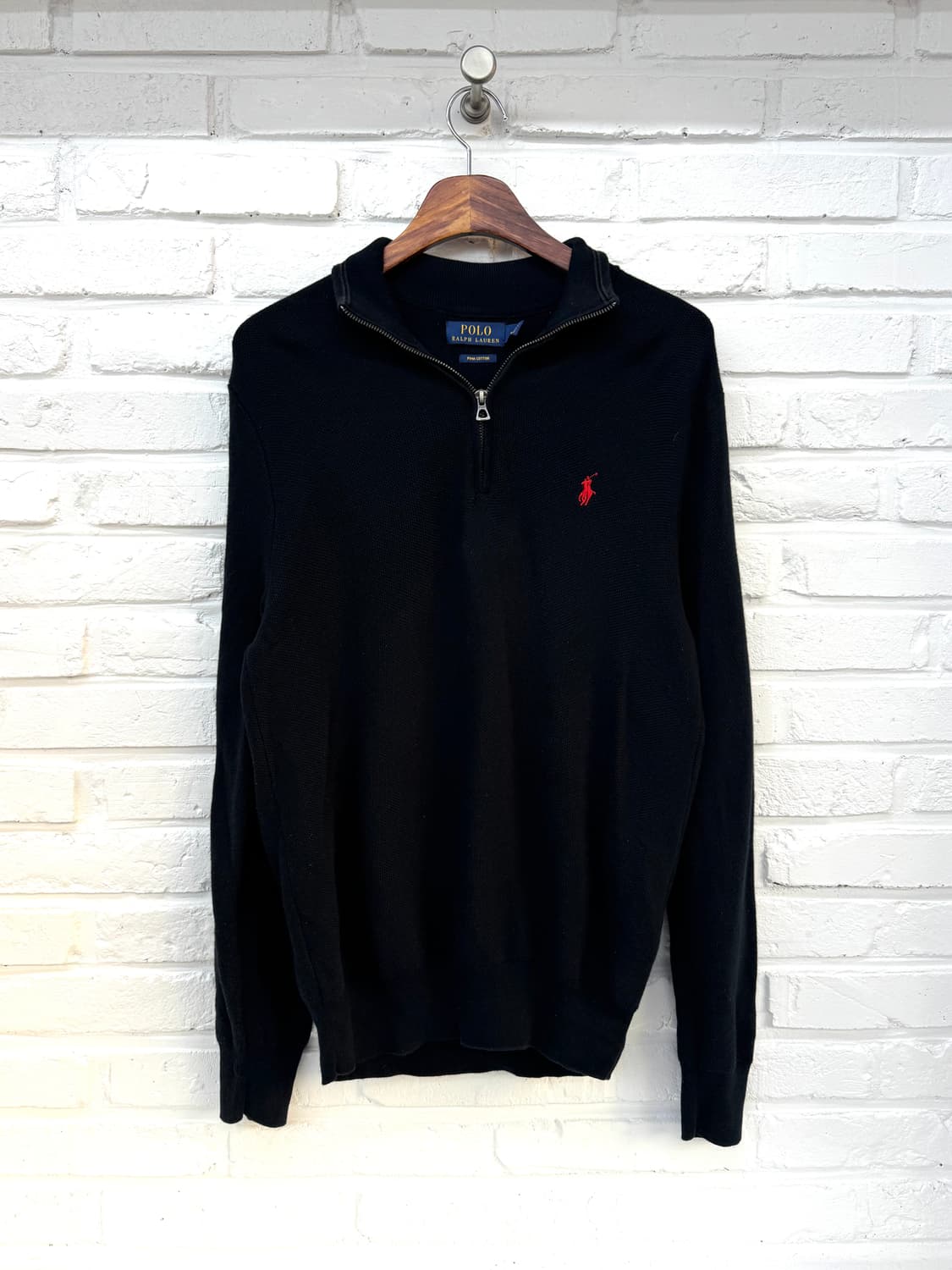 폴로 블랙 반집업 니트 상품이미지3