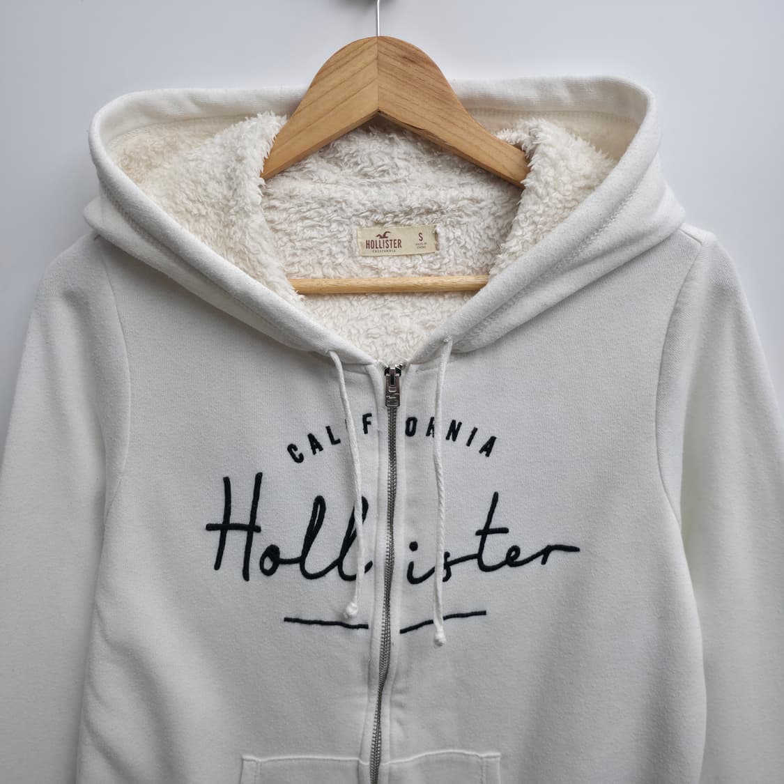 [S] 홀리스터 플리스 화이트 후드집업 상품이미지2