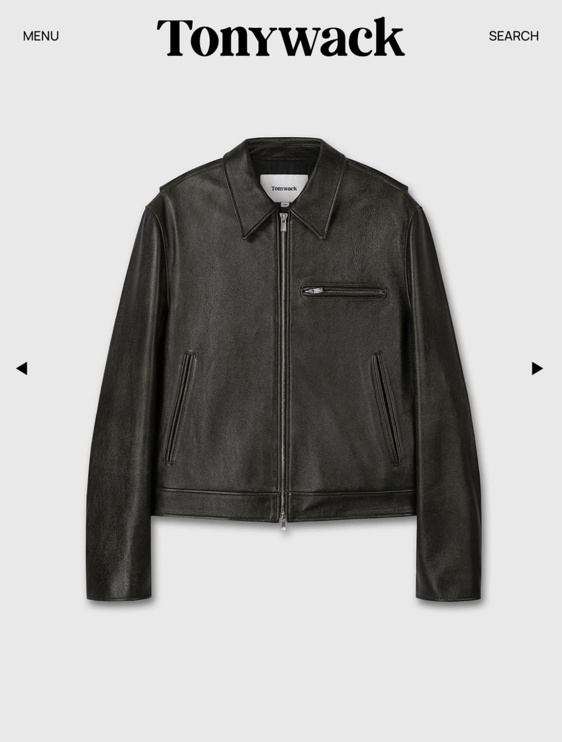 토니웩 25FW CHEST ZIP 레더 자켓 L사이즈 블랙 상품이미지1