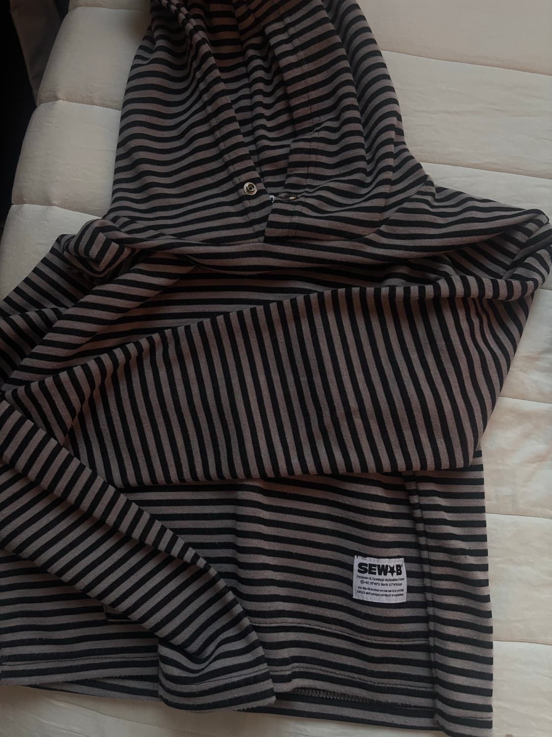 쏘브 SEW*B 스트라이프 니트 후드 브라운 상품이미지2