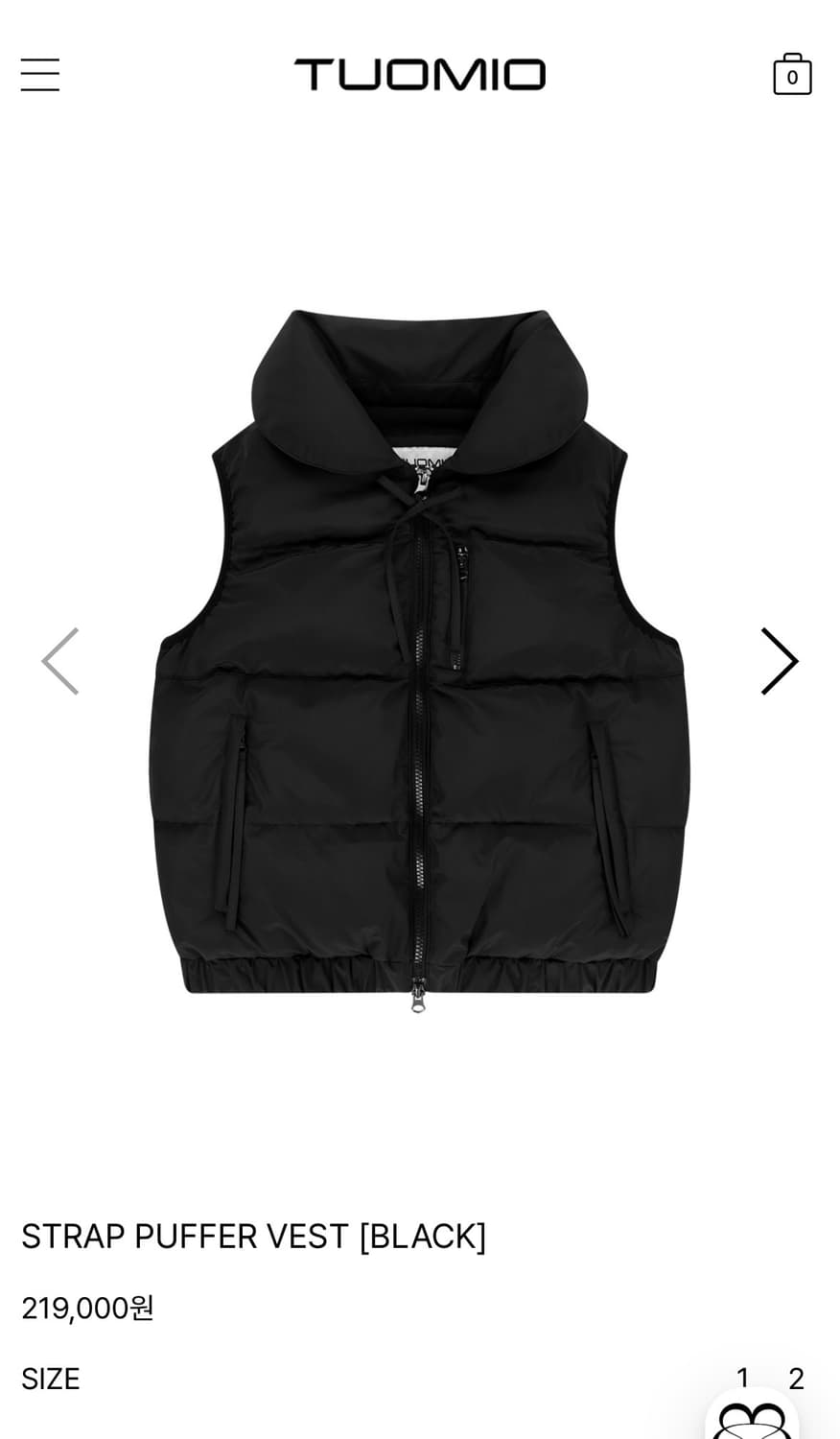 뚜오미오 패딩 조끼 블랙 (2 size) 상품이미지1