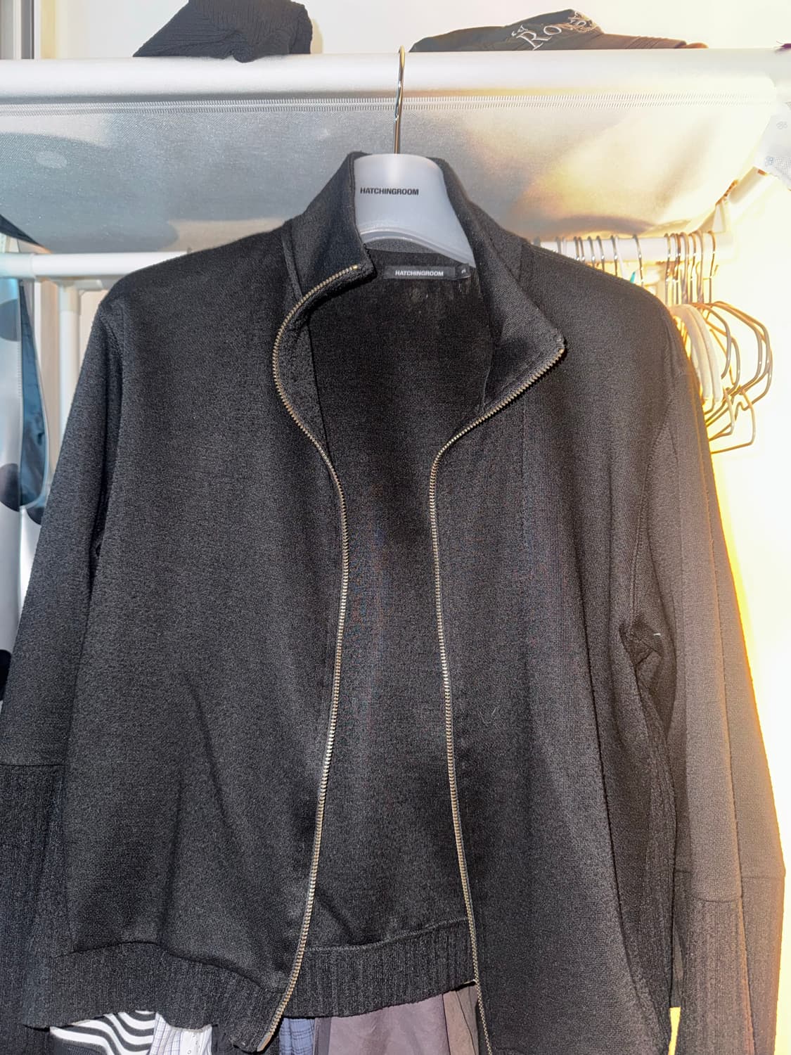 해칭룸 Double Sleeve Track Cardigan Black 상품이미지4