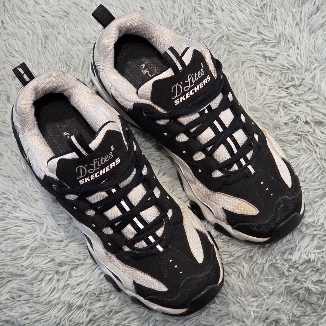 3w-2:스케쳐스 디라이트 2 블랙 화이트 235cm 상품이미지5