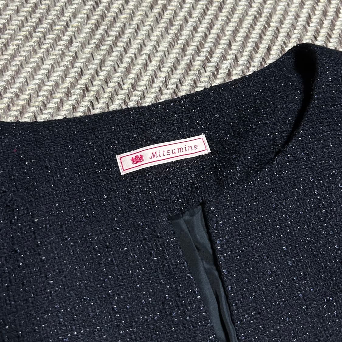 [L] Mitsumine 우먼즈 네이비 라운드 블레이저 자켓 상품이미지5